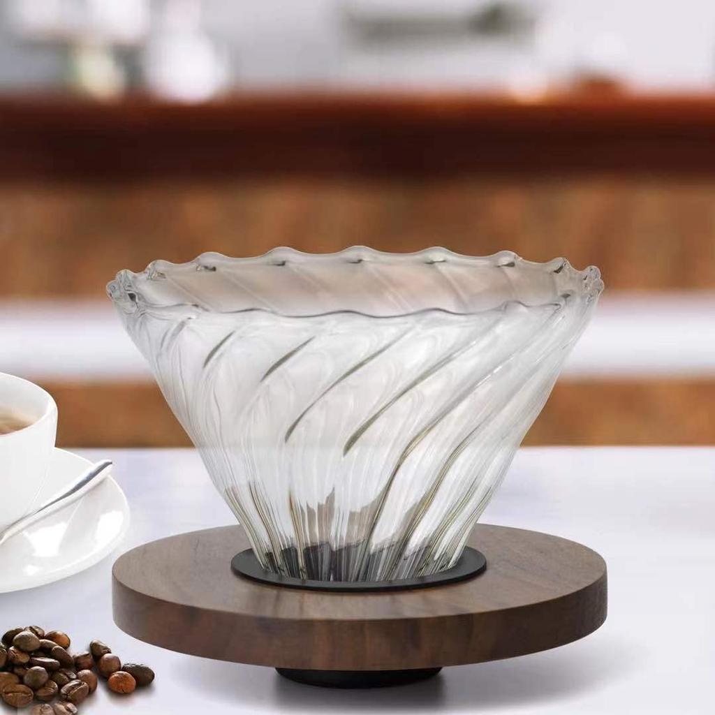GONIN SAMA Coffee Dripper Stainless Steel Filter Paper Filter Coffee Mill with Transparent Black Drip Filter Cup