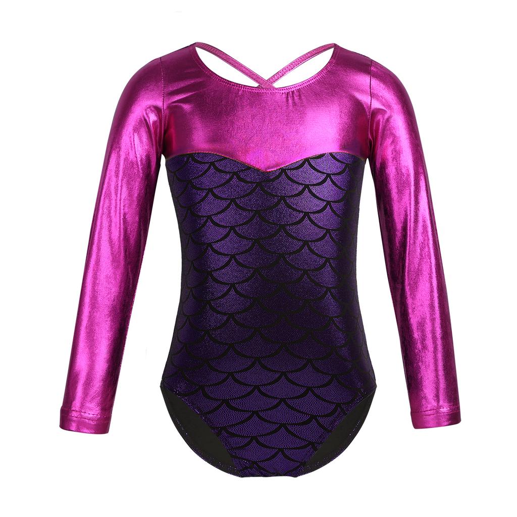 UK Girls Kids Dance Leotard Gymnastics Bodysuit Ballet Dancewear Jumpsuit Outfit