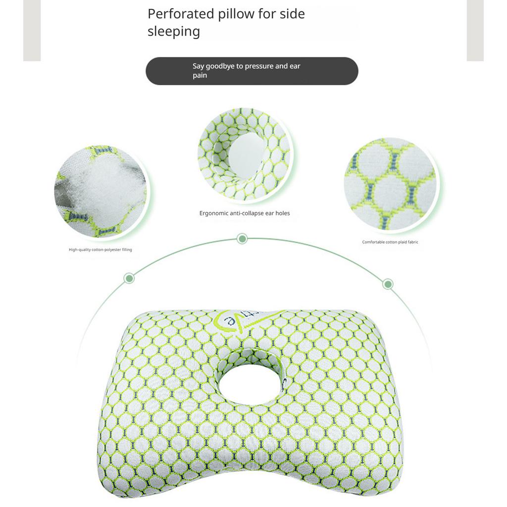 Soft Ear Pierc Cotton Filling Ear Piercing Pillow Breathable Ergonomic Pillow with Ear Hole Portable Comfortable Earring Pillow