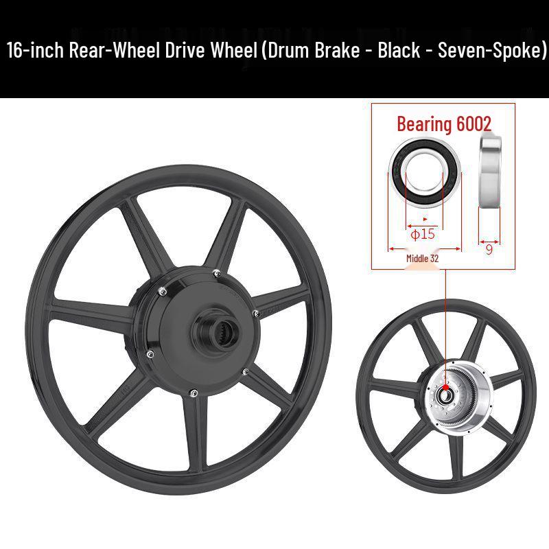 Electric Folding Bicycle Wheel Hub Motor with 12/14/16-inch Aluminum Alloy Disc Brake for Front and Rear Drive