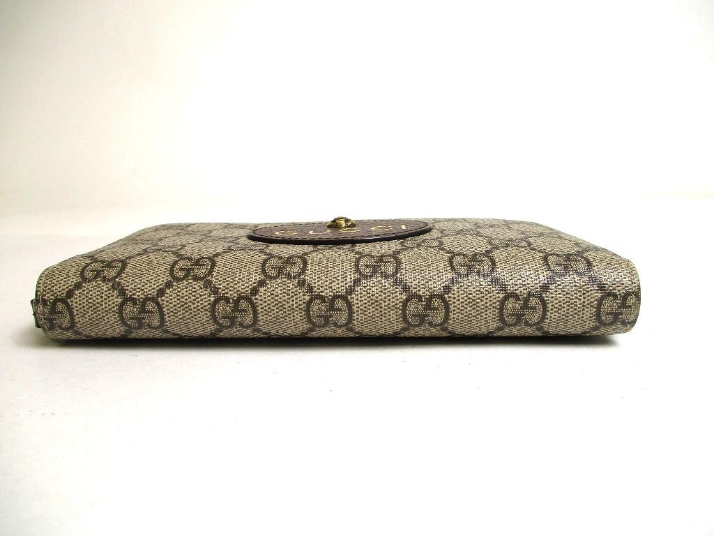 Authentic GUCCI Neo Vintage GG Supreme Canvas Yellow Leather Round Zip Long Wallet #a464  Refurbished