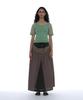 Partimento Woman Multi-Layered Maxi Skirt_Brown Check
