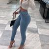 Dámské džínové džíny s vysokým pasem Skinny Pencil Pants Plus Velikost Xs-6Xl