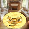 Garfield Print Round Rug, Washable Floor Carpet, For Entryway Dorm Laundry Room Office Study, Home Decor Birthday Christmas Gift