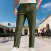 Men's Casual Loose Fit Dress Pants Elastic Waistband Drawstring Trousers Straight Leg Comfortable Workwear Bottoms