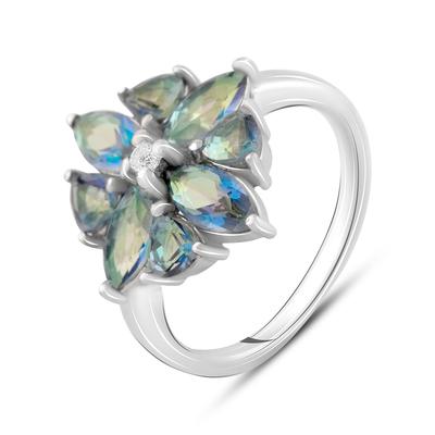 Серебряное Кольцо С Мистик Топазом 3.6ct (2118633) 4.03 Гр. 925 Пробы