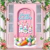 Happy Easter Door Cover Funny Bunny Lining for Doors Easter Spring Colorful Eggs Rabbit Flower Backdrop Home Door Decoration New