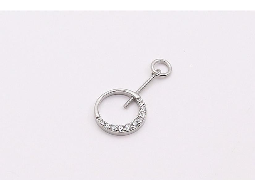 

Застежка-винт из стерлингового серебра 925 пробы с рамкой из циркониевых бусин для изготовления украшений своими руками - вмещает бусины, подвеску или кольцо-спейсер