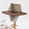 Sombrero de Paja de Verano para Hombre al Aire Libre Estilo Panamá Caballero Sombrero para el Sol de Vacaciones