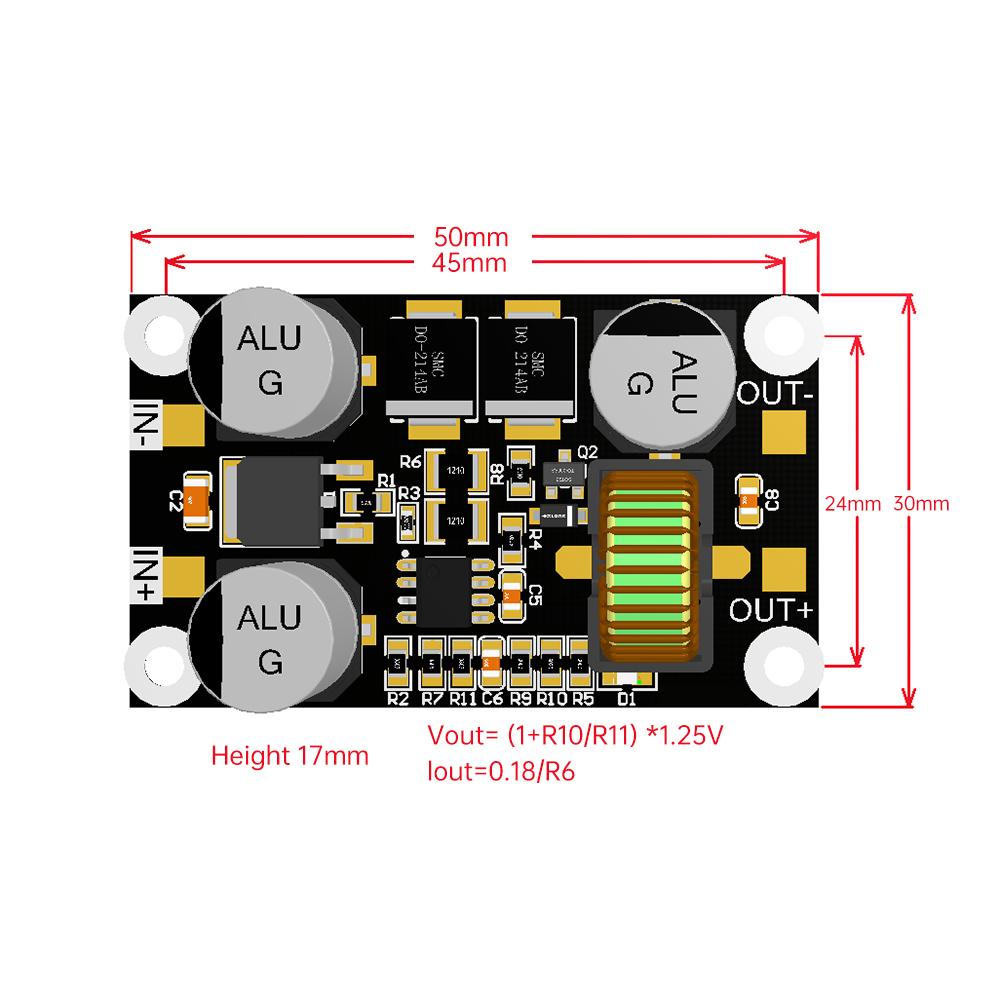 DC-DC High-power Step Down Power Supply Module Buck Converter Input 10-110V Fixed To 5V 9V 12V 24V Output
