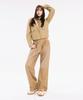 WACKY WILLY Women'S Pigment Pintuck Belted Denim Pants Brown