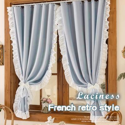 Cortina Blackout 100% Renda Vintage Cortinas de Janela Quarto Janela Francesa Persianas Sala de Estar Tecido para Sombreamento de Privacidade