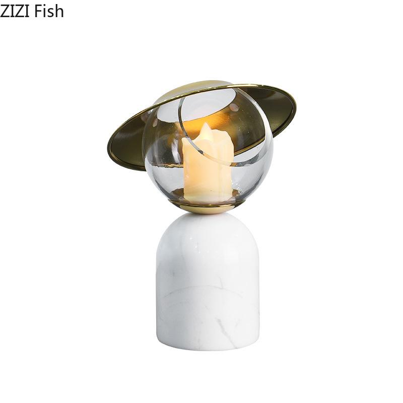 Circular Marble Candle Holder Romantic Dining Table Candlestick Desk Decoration Ornaments Wax Melt Burner Home Candle Holders