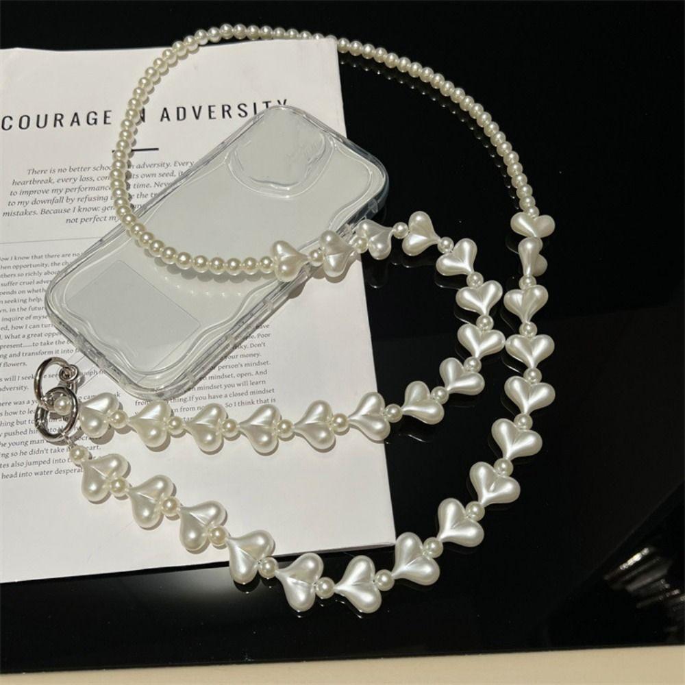 Crossbody Mobile Phone Chain Long Cellphone Lanyard Fashion Beads Phone Strap  Girls