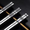 316 Stainless Steel Chopstick Laser Engraving Chinese Chopsticks Antiskid Household Metal Reusable Chopstick Outdoor Tableware