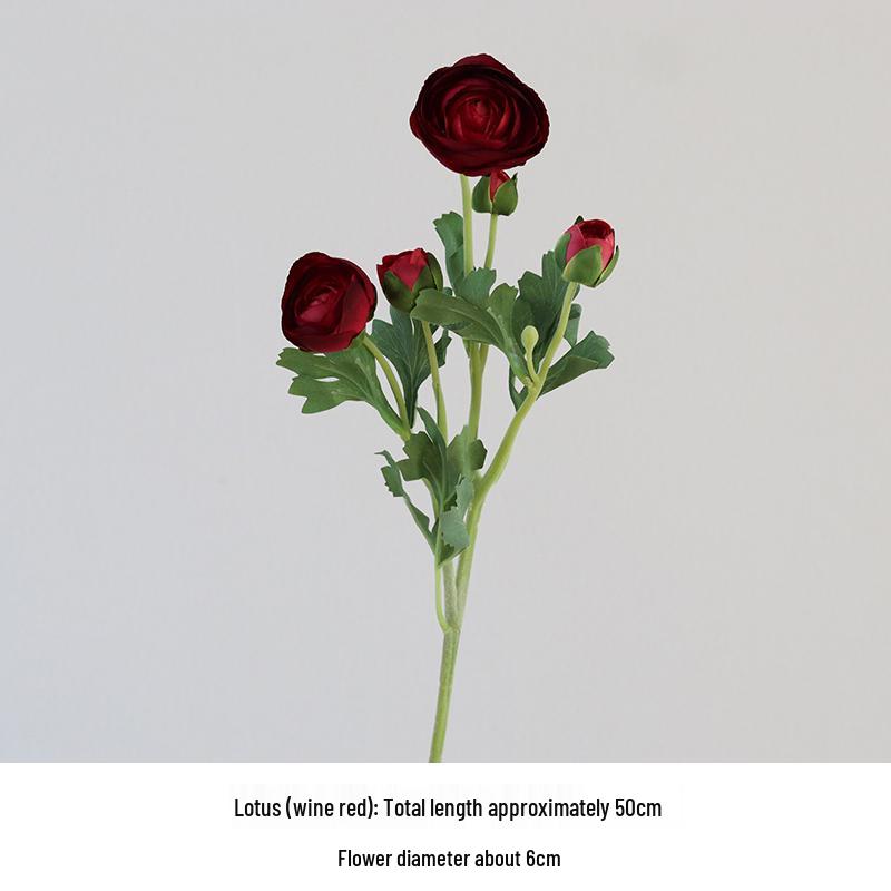 High-Quality Silk Ranunculus, Lotus, and Peony Artificial Flowers for Home Decor or Photography Props