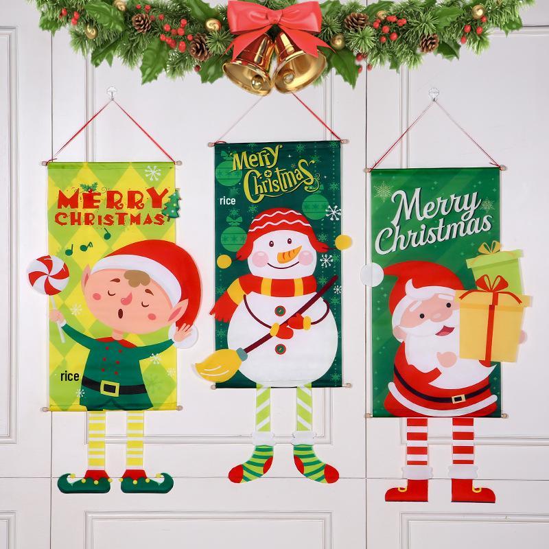 Colorful Christmas Door Hanging Banner for Festive Decoration