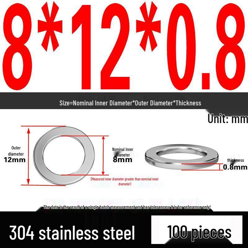 Thickened 304 Stainless Steel Flat Washer Spacer (M2-M36)