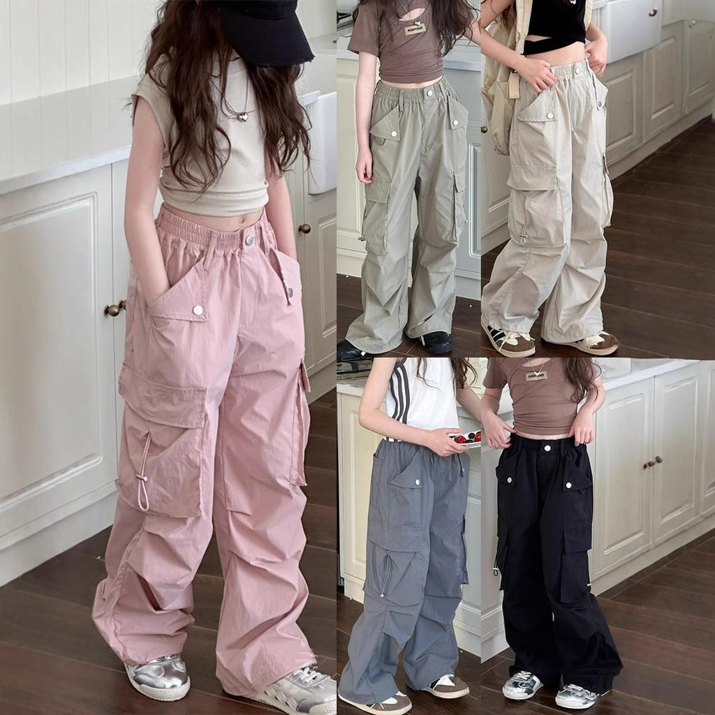 Girls' Western Style Overalls Spring and Summer Children's Casual Pants Big Children's Loose Straight-leg Pants Boys' Pants