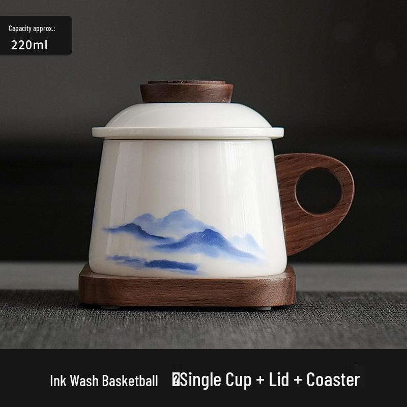 Exquisite Mutton Fat White Porcelain Tea & Coffee Infuser Cup for Home & Office