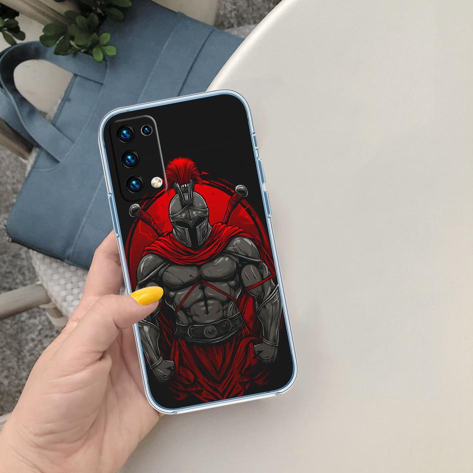 

LO88 Spartan Warrior Soft Shell Transparent Phone Case for Motorola Moto G7 G8 G9 G84 G85 G73 G24 G15 Z2 Play Power Plus Motorola Moto Z2 Play