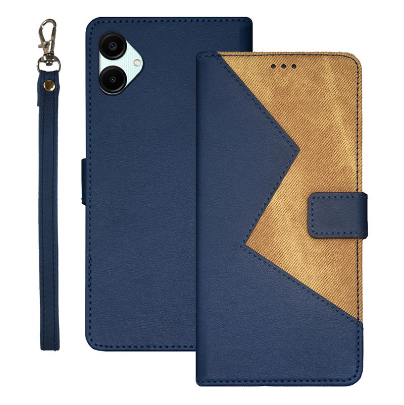 IDEWEI For Samsung Galaxy A06 5G Case Card Slots Splicing Color Leather Phone Cover