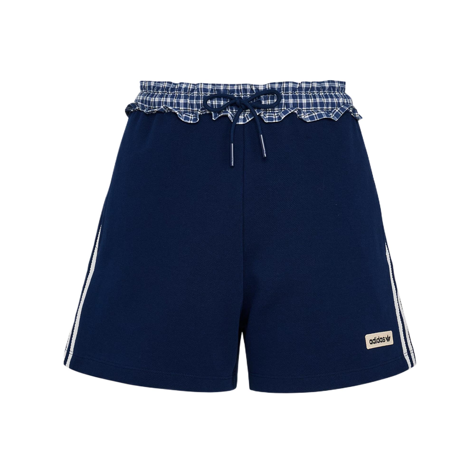 Adidas Originals Comfortable Plaid Spliced Sports Shorts Women shorts KU9394 S