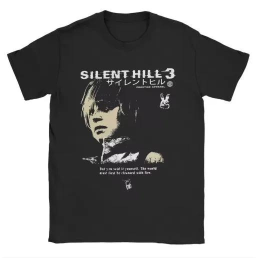 T-shirt unisexe à manches courtes et col rond en coton Impressionnante Silent Hill Chiné