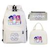 Animation Cartoon Printing Trend Student School Bag Lunch Bag Stationery Pencil Bag Combination Three-Piece Set