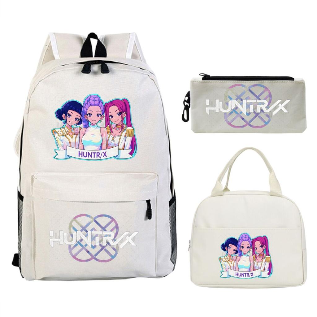 Animation Cartoon Printing Trend Student School Bag Lunch Bag Stationery Pencil Bag Combination Three-Piece Set