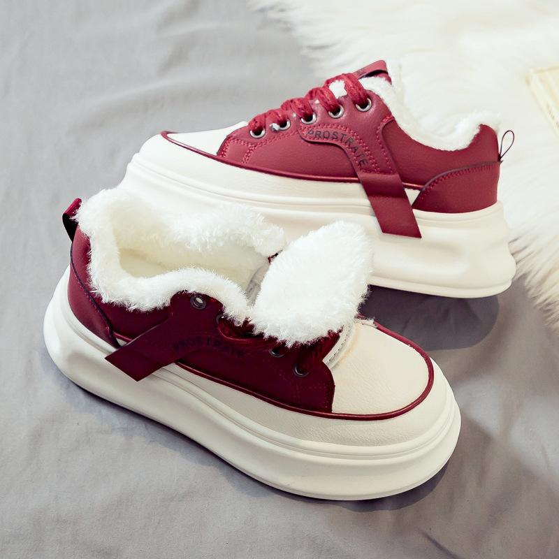 Fashion White Women's Winter Sneakers Plush Snow Boots New Women Winter Boots Fur Cotton Shoes Women Ankle Boots Botas Mujer