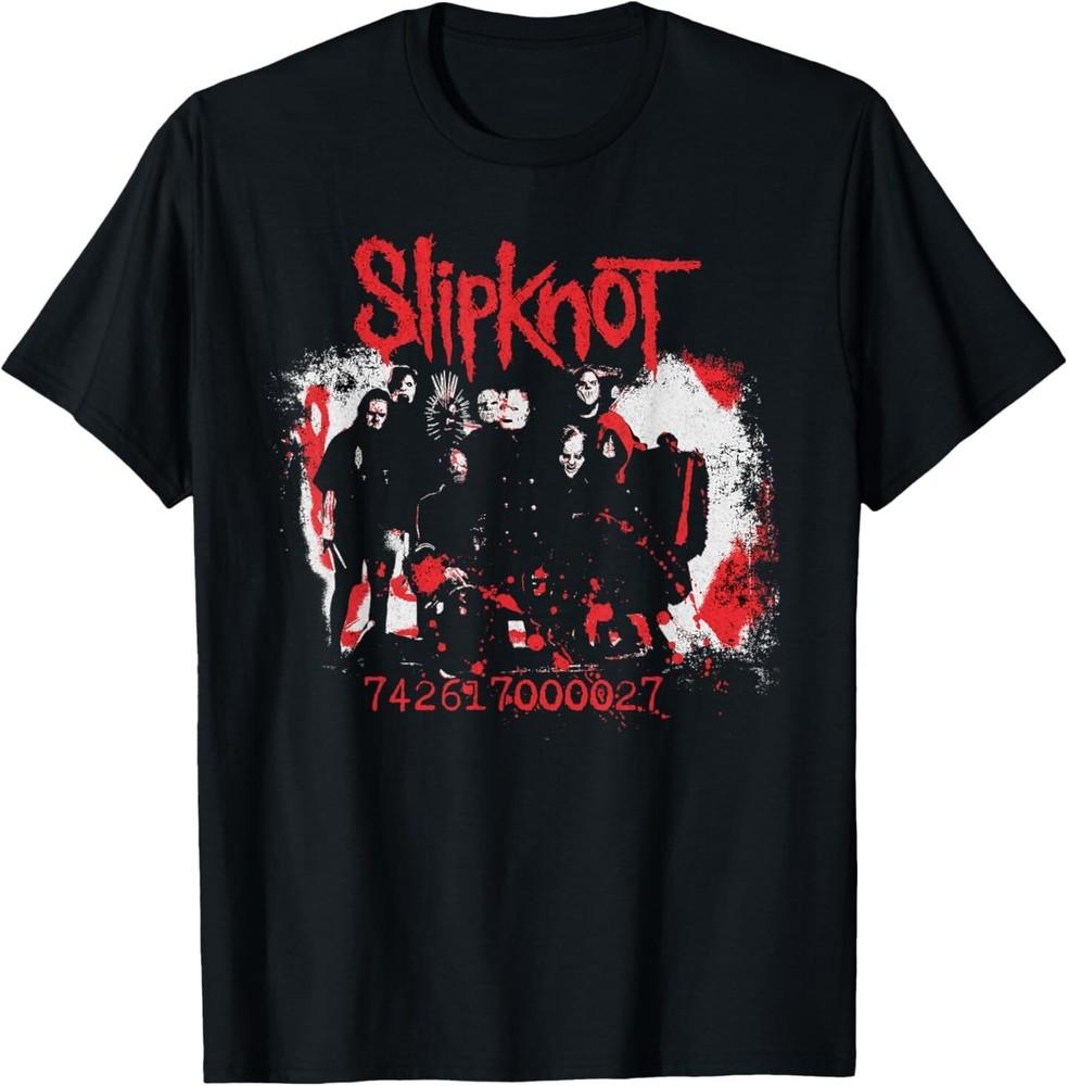 Slipknot Men's Unisex-Adults Black T-Shirt with Slipknot Band Photo