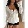 BITCED Women's Fashion Casual V-Neck Long Sleeve Blouses & Shirts