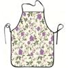 1pc Purple Floral Pattern Print Apron, Durable and Easy To Clean, Adjustable Waistband, Polyester Material, for Kitchen Cooking, Gardening, Orchard Pi