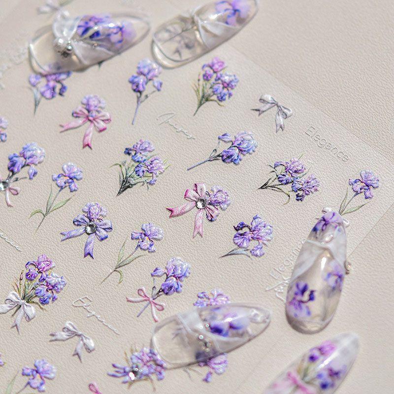 

Iris Tectorum Flower Nail Art Sticker Tomoni Japanese Style Bright Crystal Iris 3866((Crystal Drill))