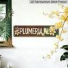 2D Flat, 1pc 1pcs Rustic Tropical Plumeria Flower Wall Art - Wall-Mountable Aluminium Decorative Sign Suitable for Home, Entryway, Bedroom, Living