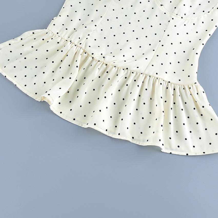 Spring And Summer New Polka Dot Lace Camisole Top European And American Style Versatile For Commuting Women'S Top