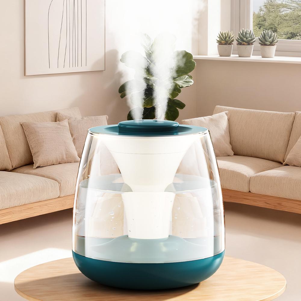 3-liter Dual Spray Humidifier with Silent Digital Display Humidity, Home Bedroom Colorful Atmosphere Light Aromatherapy Machine