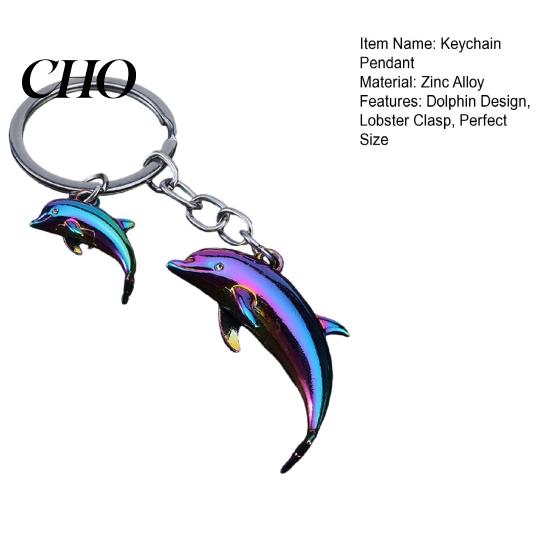 Animal Keychain Pendant Zinc Alloy Dolphin Design Key Chain Easy To Hang Electroplated Metal Ring Backpack Car Accessory Oxidation Resistant