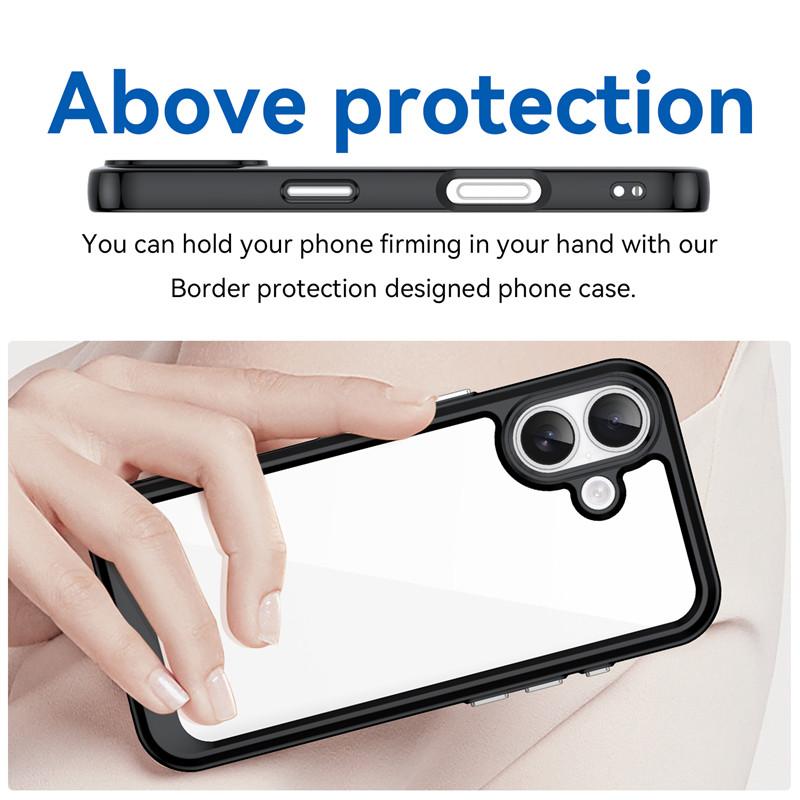 For iPhone 17 Case For Apple iPhone 17 Air iPhone 17 Pro Max Cover Funda Shockproof Clear PC + Silicone Protective Phone Cover
