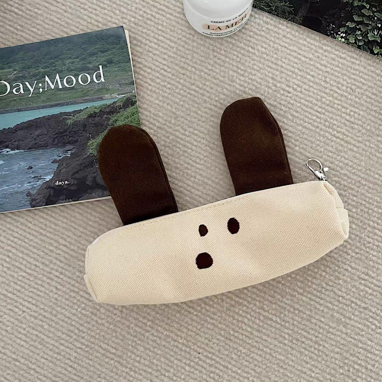 

Cute Dog Zipper Pencil Bag Creative Large-capacity Stationery Case Multi-function Canvas Storage Bag Student School Supplies