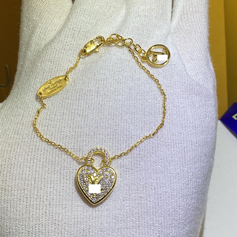 Donkey Brand Strass Hjärta Lås & Stjärna Armband, Trendigt Smyckestillbehör