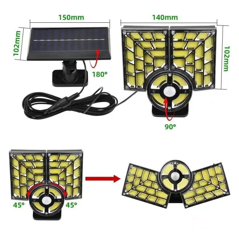 Fan Shaped 150° Rotating Split Solar Wall Light Motion Sensor Outdoor Waterproof Street Light Solar Courtyard Light Street Lamp