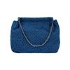 Tory Burch Fleming Quilted Fabric Shoulder Bag Women Bags Denim-Blue 167752-426