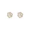 Copper-Plated Zircon & Pearl Flower Stud Earrings - French Luxury, High-End Niche Style