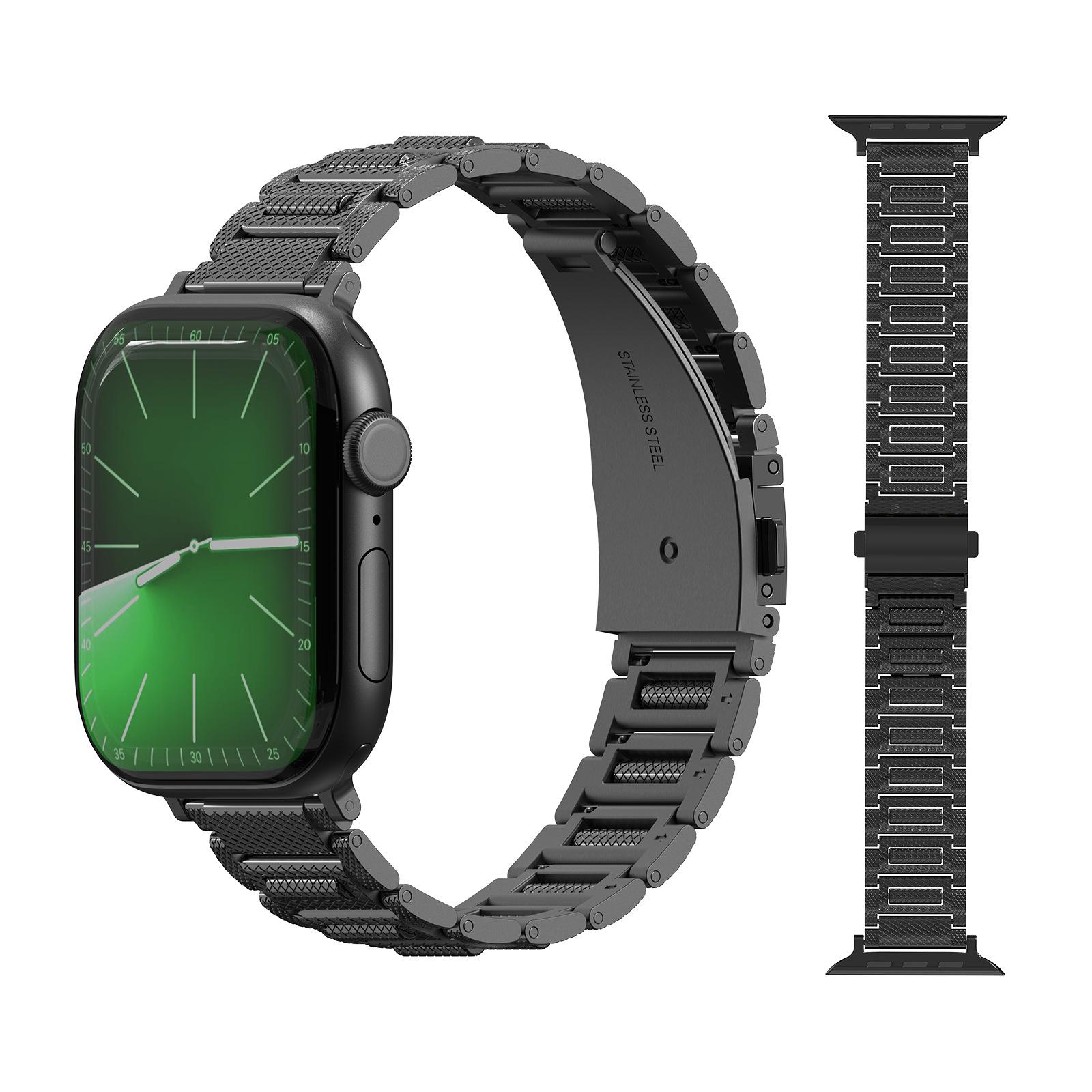 

Universal Titanium Alloy Ball Bearing Decompression Watch Band for Apple Watch 42/44/45/46/49 чорний