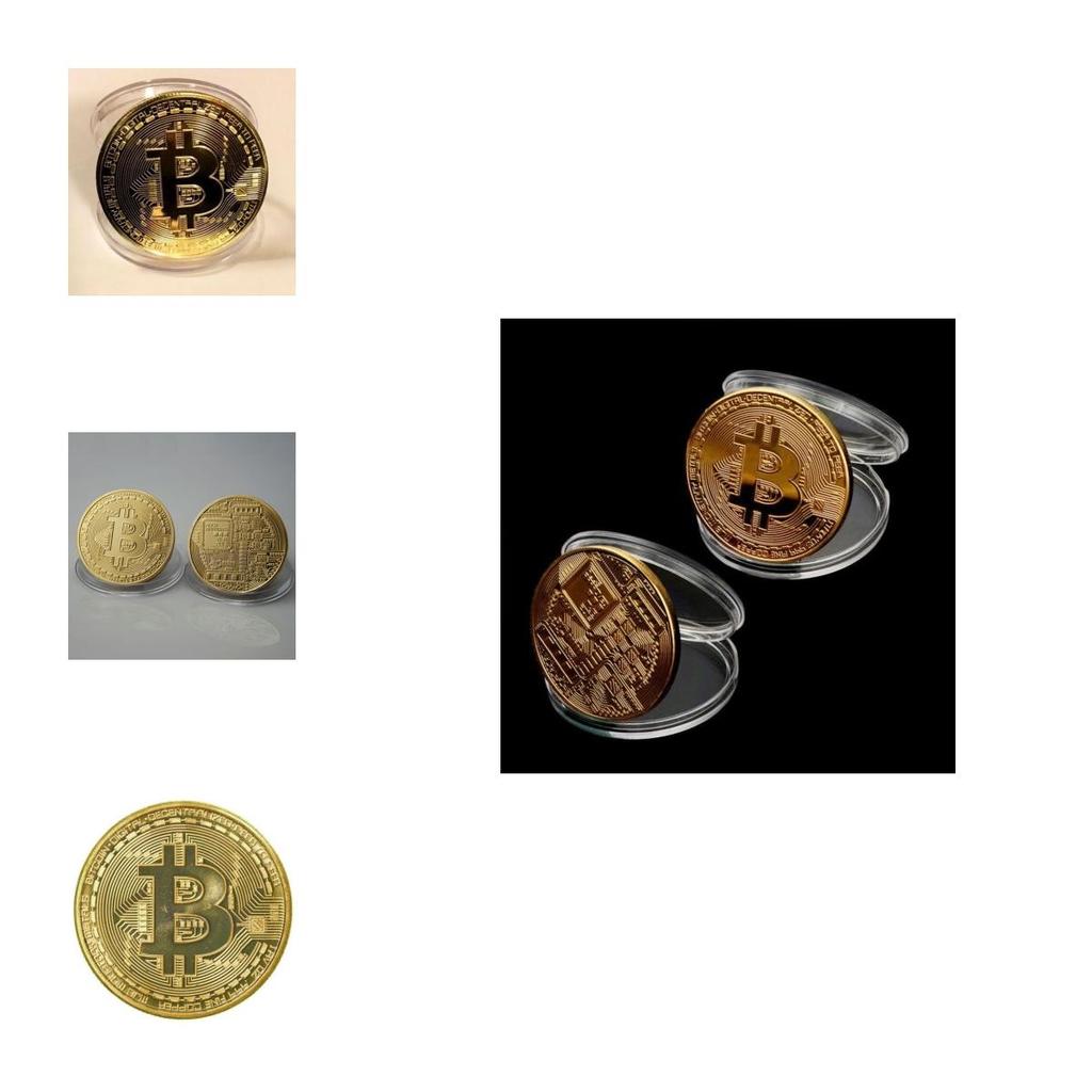 Bitcoin Promotional Commemorative Coin With Metal Material And Acrylic Display Box For Business Gifting