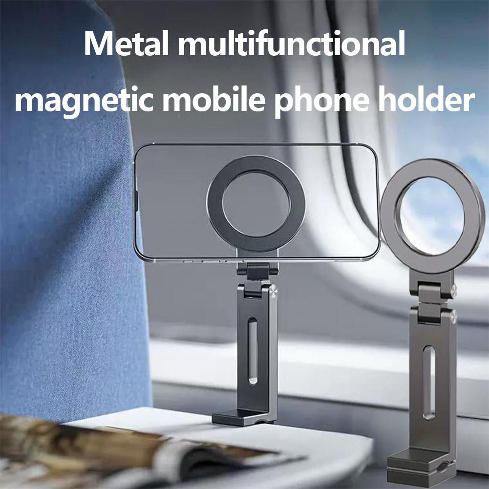 Universal Magnetic Phone Holder Travel Essentials Flexible Rotation Hands-Free Airplane Phone Mount for All Phones