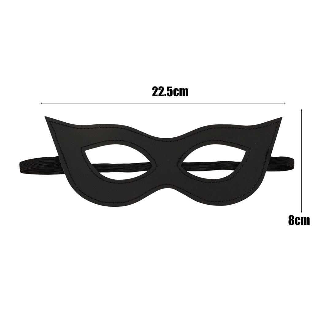 1/2 Stück Dunkles Goth PU-Leder Kostüm Cosplay Halbgesichtsmaske Elastisches Band Schwarze Augenmaske Sexy Cosplay Masken Halloween Party Requisiten