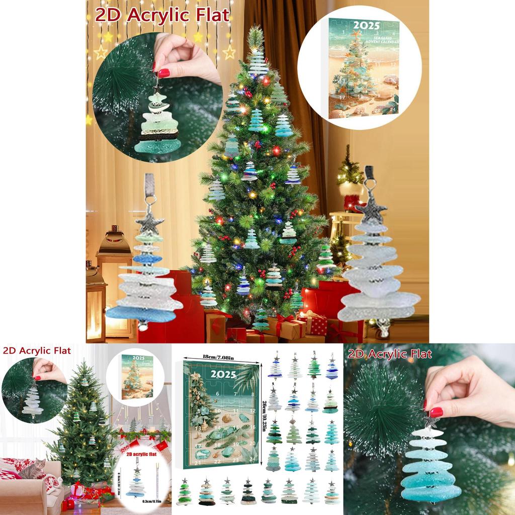 Christmas Tree Holiday Gift Set With Acrylic Ornaments For Family Festivities